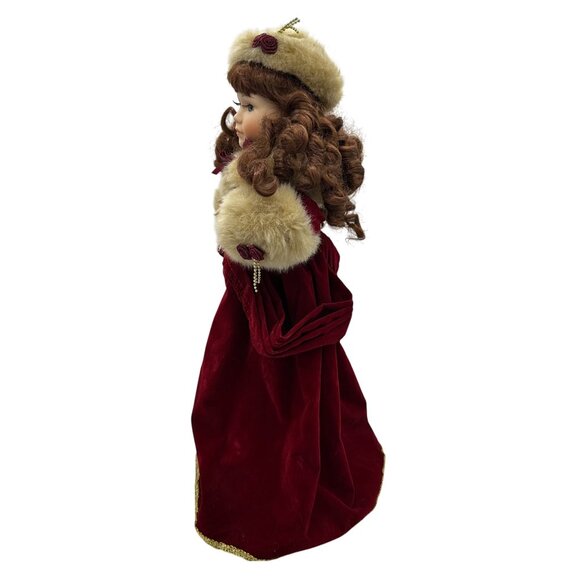 Vtg Telco Motionette Victorian Porcelain Doll 19" Christmas Animated EUC Video - Picture 9 of 13